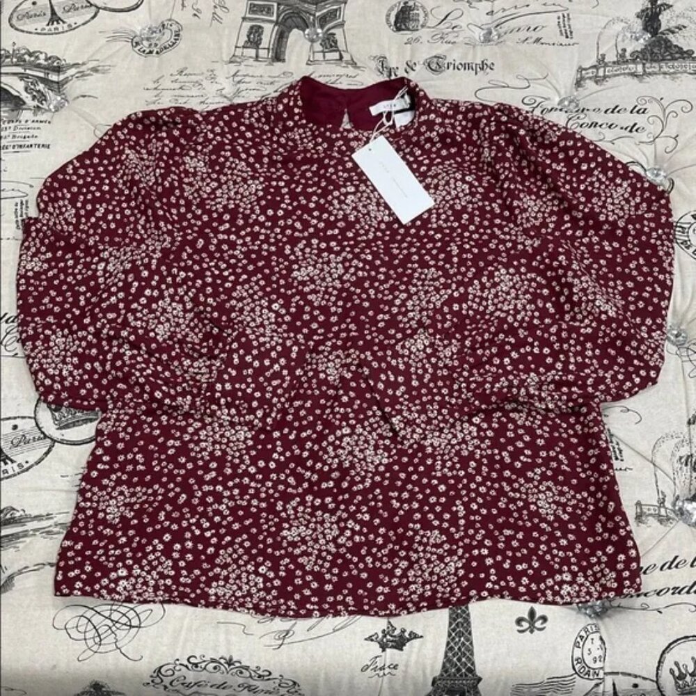 Lush Burgundy Floral Blouse
